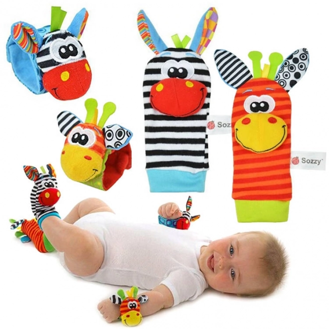 Chaussettes + hochets ensemble de 4 pcs ZA4006