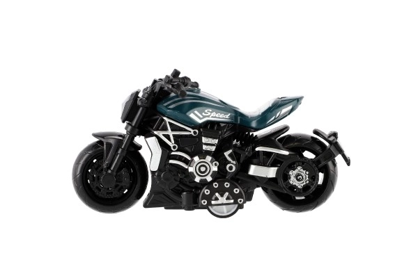 Moto métal/plastique 10 cm à rétro-friction mixte couleurs