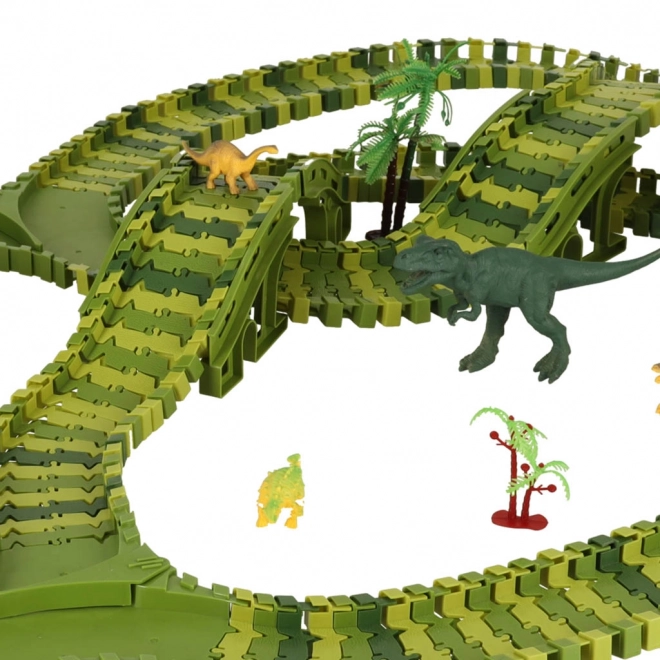 Piste de course de dinosaures avec voitures 240 pièces
