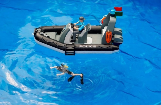 Bruder Bateau de police avec policier et plongeur