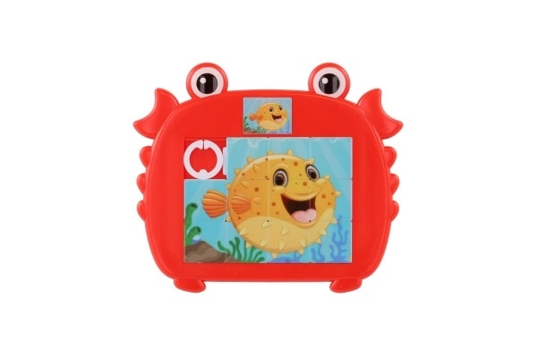 Jeu de puzzle animal en plastique 12,5x11cm 4 couleurs sur carte