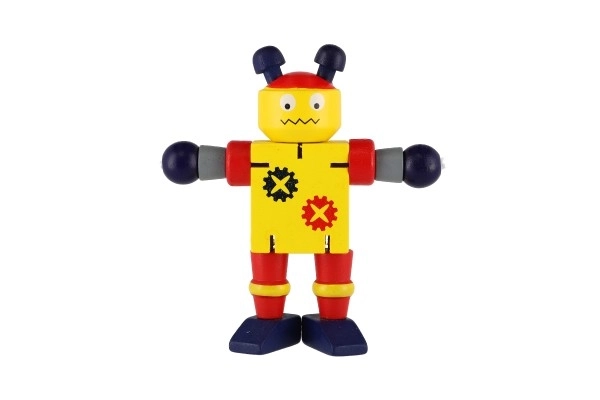 Robot en bois 12cm à partir de 18 mois - 1 pièce