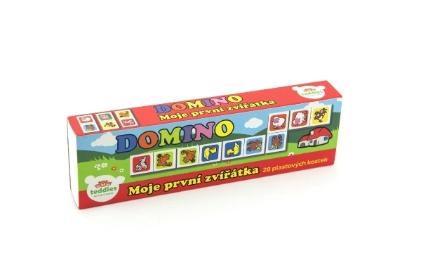 Domino Mes premiers petits animaux 28pcs jeu de société dans une boîte 21x6x3cm