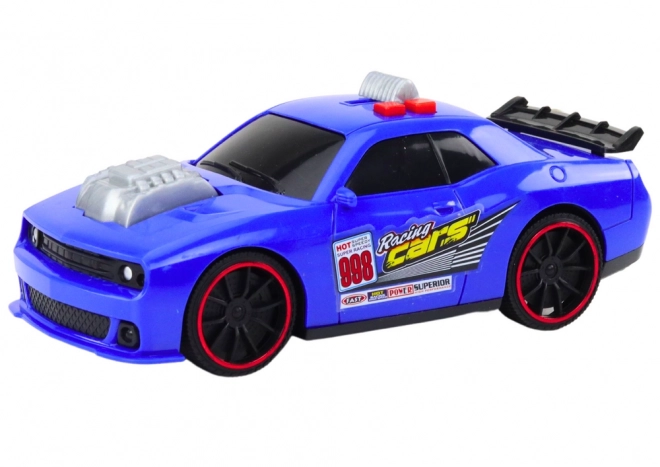 Jouet voiture de course avec effets lumineux et sonores bleu