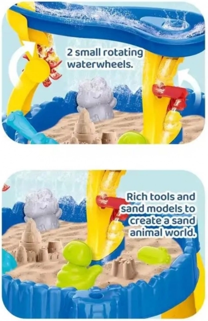 Woopie Table jeu sable et eau XL avec chaise 2-en-1 Dauphin 12 él.