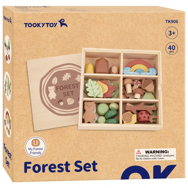 Ensemble forestier avec blocs en bois Tooky Toy