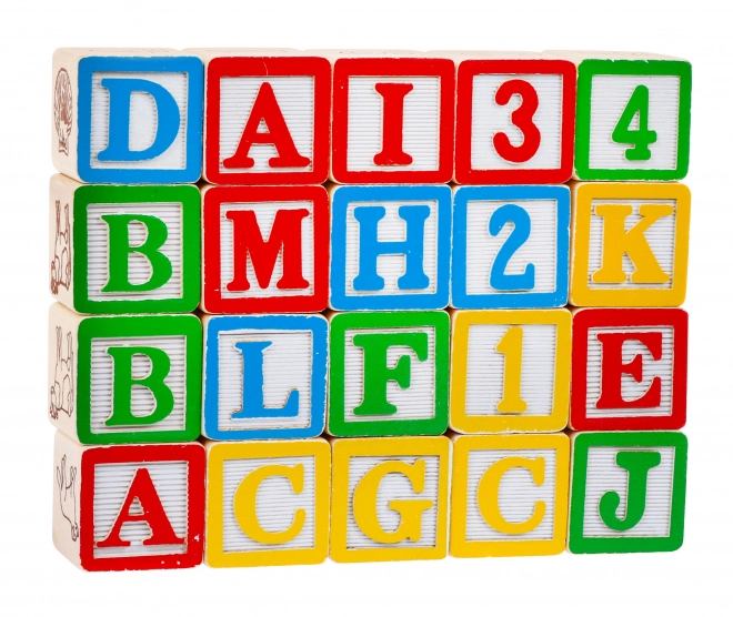 Camion en bois avec remorque et blocs pour enfants 2+ Jouet éducatif + blocs avec lettres et chiffres