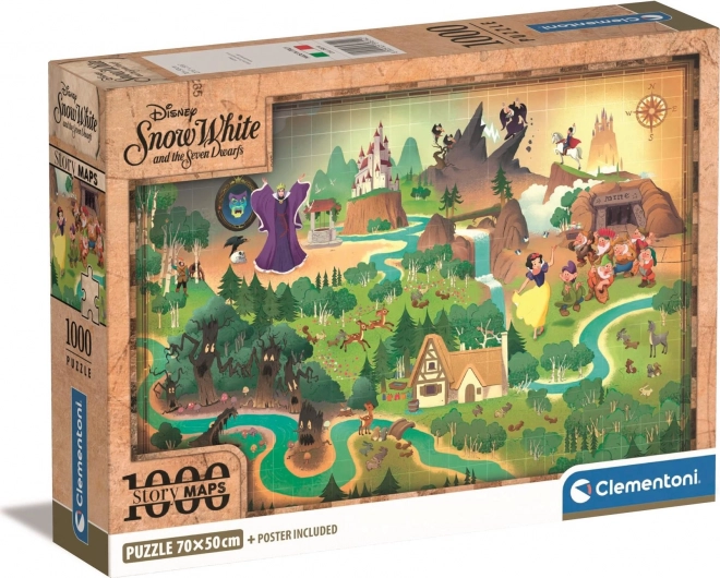 Puzzle Story Maps : Blanche-Neige 1000 pièces