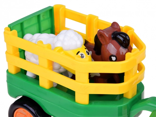 Tracteur agricole avec remorque et animaux son + lumière ZA5390