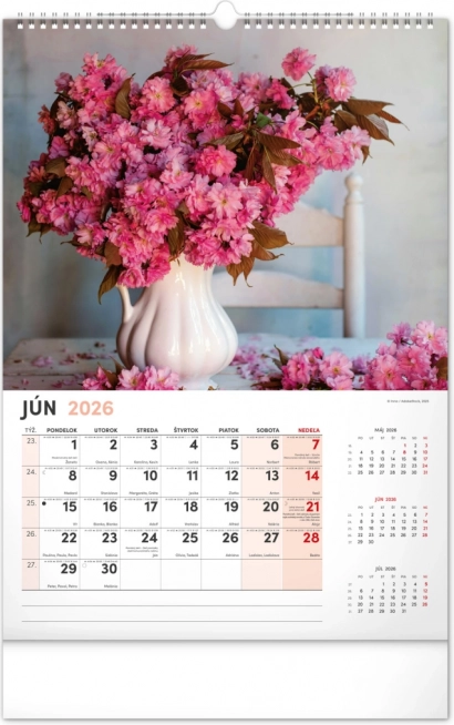 Calendrier mural Fleurs 2026