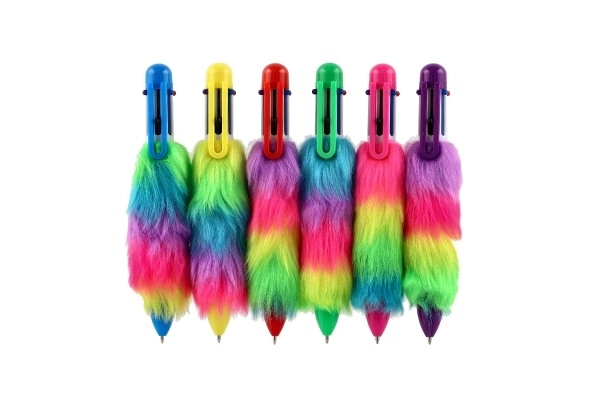 Stylo en peluche coloré avec pompons Teddies