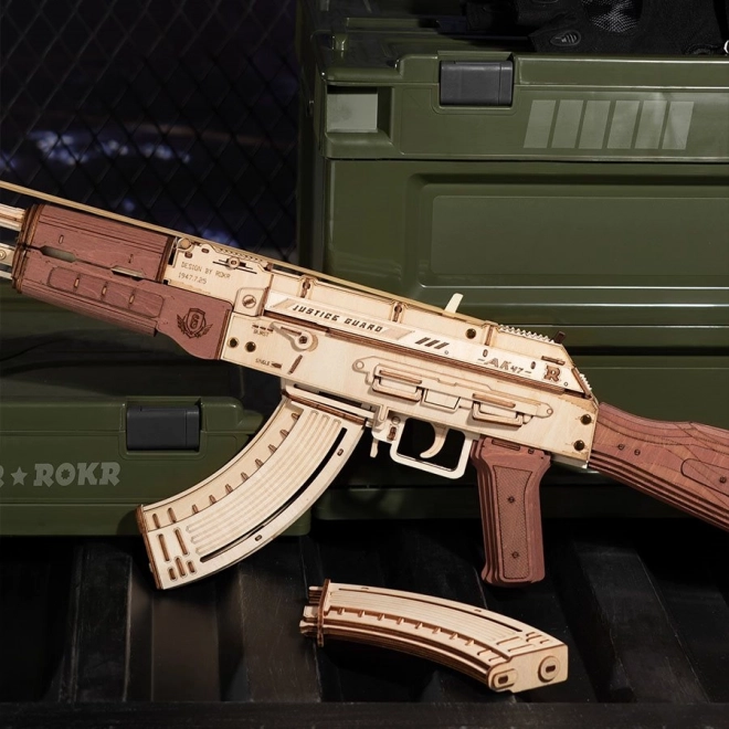 RoboTime 3D Puzzle mécanique en bois fusil d'assaut AK-47