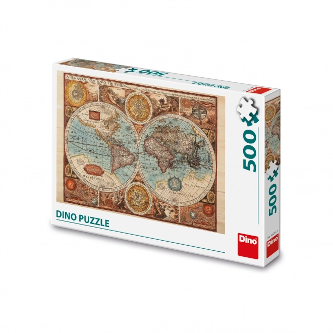 Dino Puzzle ancienne carte du monde - 500 pièces