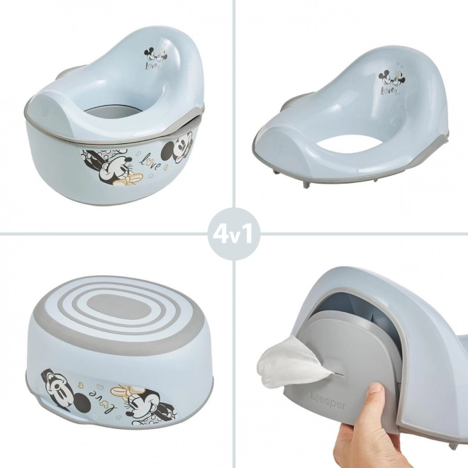 Pot de chambre pour enfant 4-en-1 motif MICKEY, bleu