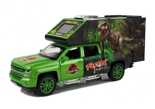 Campeur avec dinosaures vert