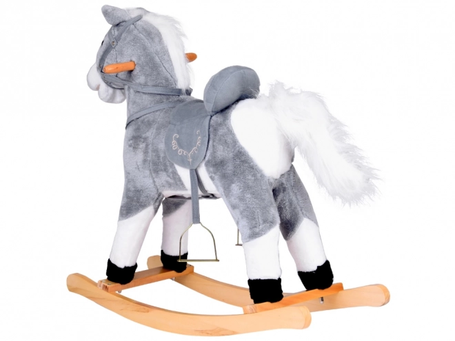 Grand cheval à bascule gris + queue mobile et museau ZA5441