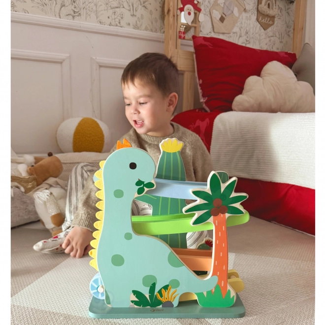 Piste de dinosaures en bois classique
