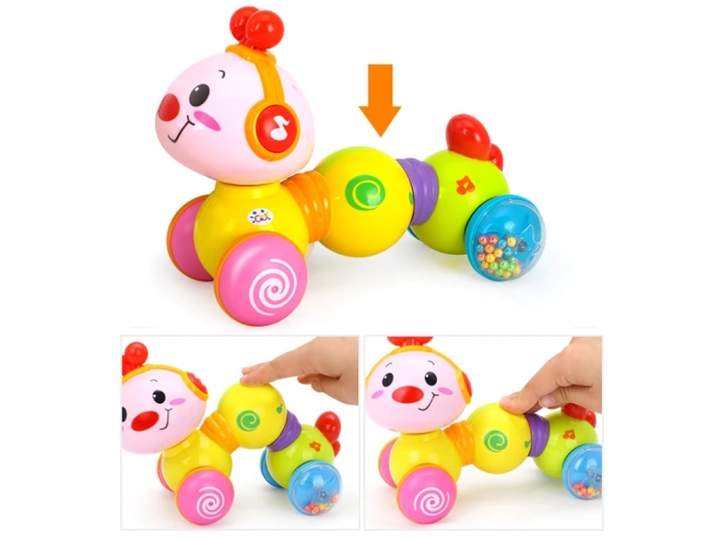 Chenille roulante interactive pour enfants