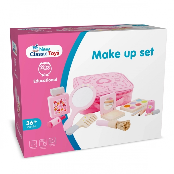 Ensemble de maquillage en bois dans un coffret