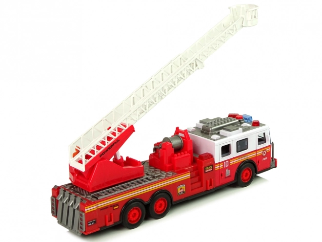 Camion de pompiers à friction Lumières Sons Échelle Portes Ouvrables