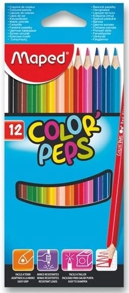 MAPED Crayons de couleur triangulaires Color'Peps 12pcs