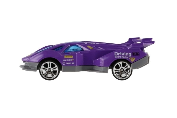 Voiture de sport 6 pièces métal/plastique 8cm à roue libre en boîte 10,5x27,5x4cm
