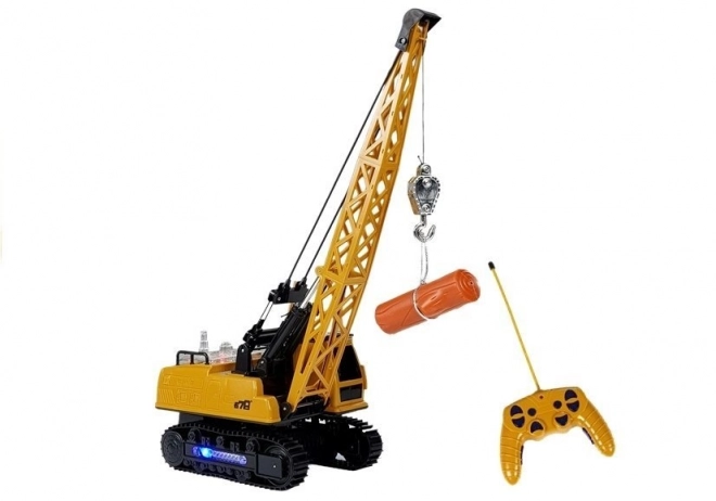 Véhicule de construction télécommandé RC grue bras mobile lumière jaune
