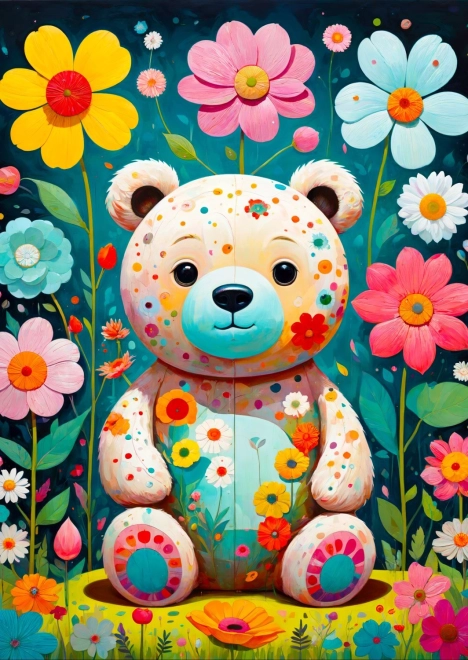 Enjoy puzzle ourson fleuri, 1000 pièces