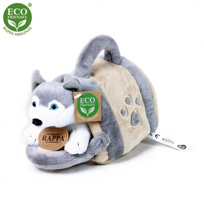 Rappa chien en peluche Husky avec boîte de transport 13 cm écologique