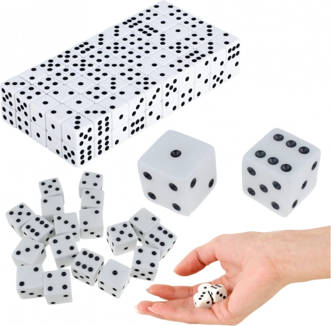 Set de dés classiques 1–6, blancs, 100 pcs