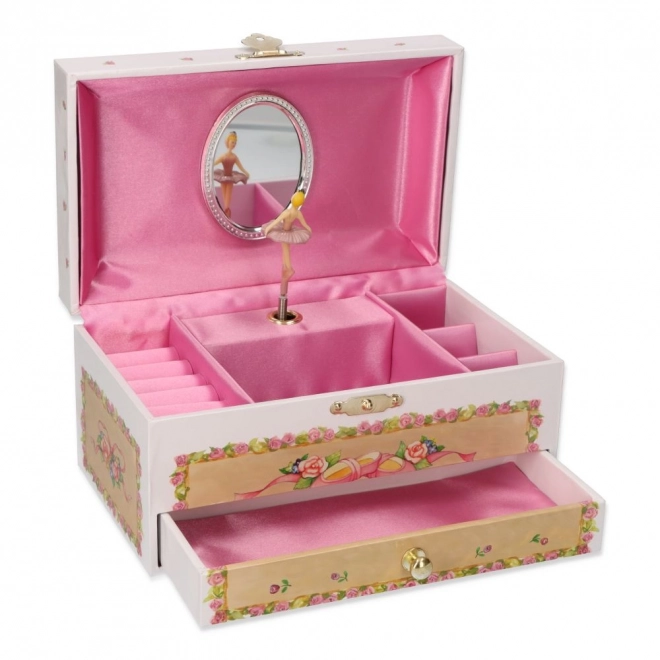 Goki Boîte à musique / boîte à bijoux avec tiroirs et ballerine