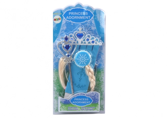 Ensemble d'accessoires de princesse Baguette de princesse Gants Couronne Reine des neiges