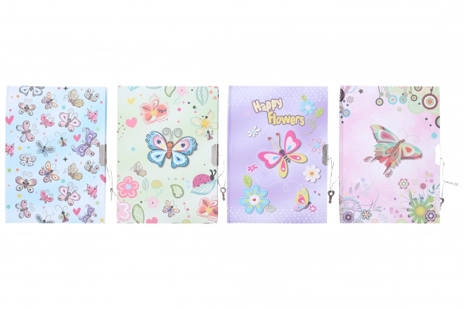 journal souvenir Papillon avec cadenas 13x18 cm
