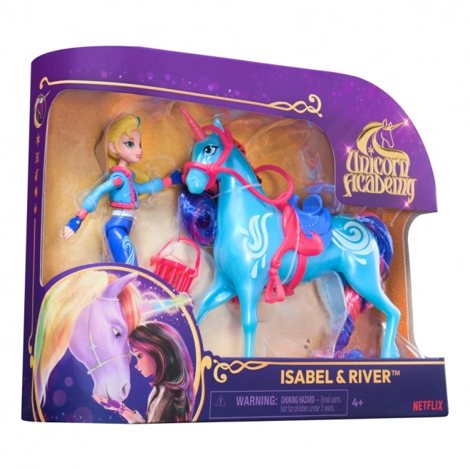 Figurines de l'académie des licornes 11 cm Isabel et Rivière