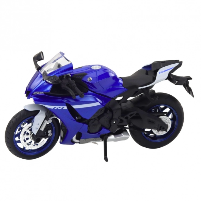 Moto sportive en métal bleu R1 1:12