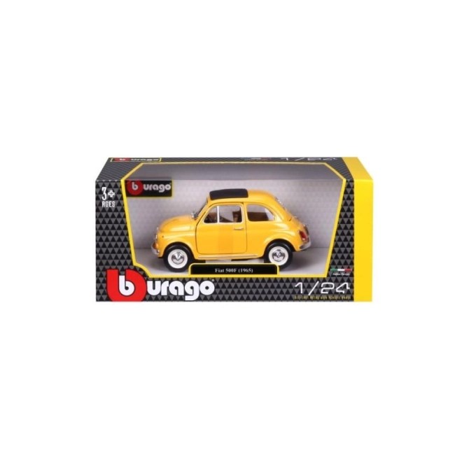 Modèle Bburago voiture Fiat 500 F 1965 jaune 1:24