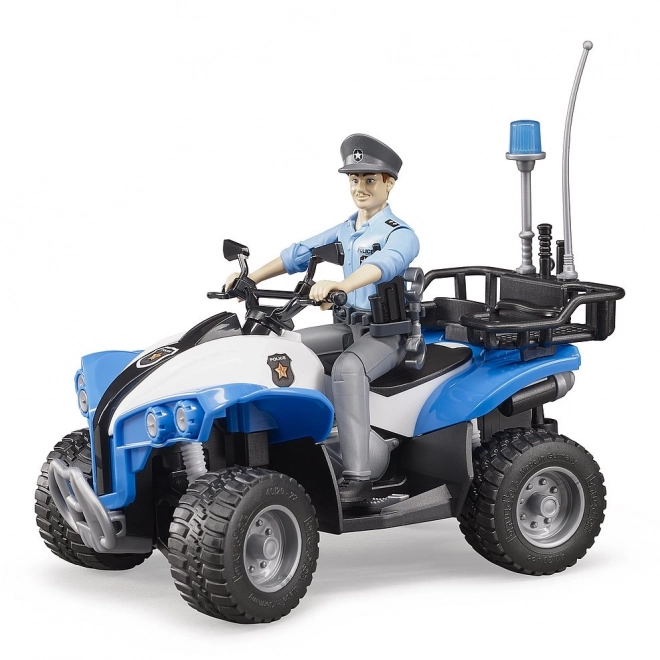 Bruder Bworld quad bleu de la police avec figurine