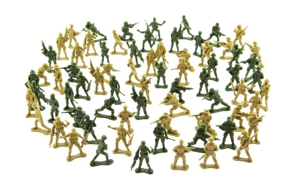 Ensemble de soldats 150g 2 couleurs plastique design CZ sur carte 18x19,5cm