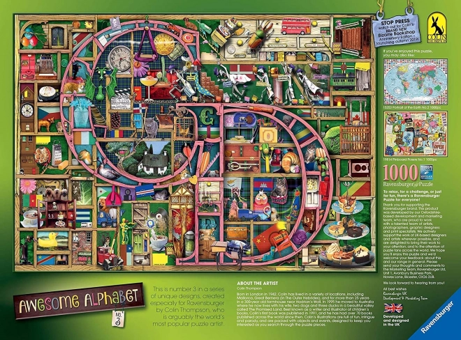 RAVENSBURGER Puzzle Alphabet incroyable - lettre C et D 1000 pièces