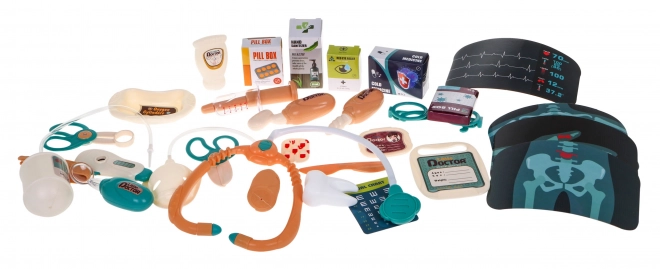 Chariot de docteur avec panneau de radiographie pour enfants 3+ avec 29 accessoires