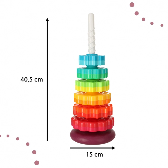 Tour arc-en-ciel avec roue dentée et spirale