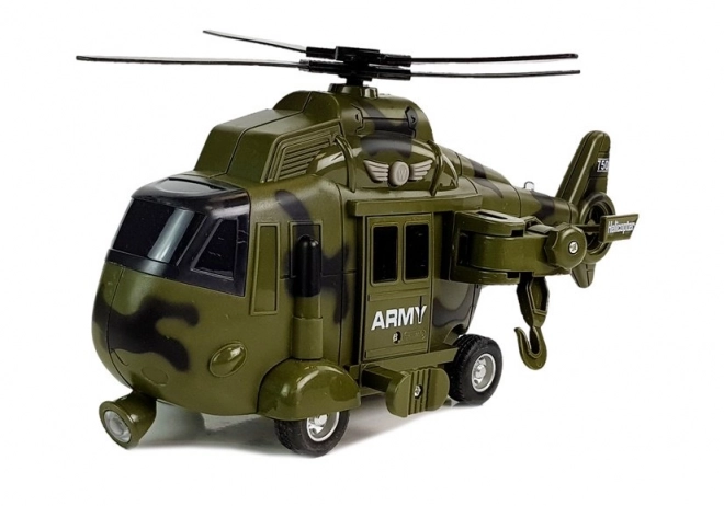 Hélicoptère militaire de sauvetage 1:16 Crochet Lumière Son