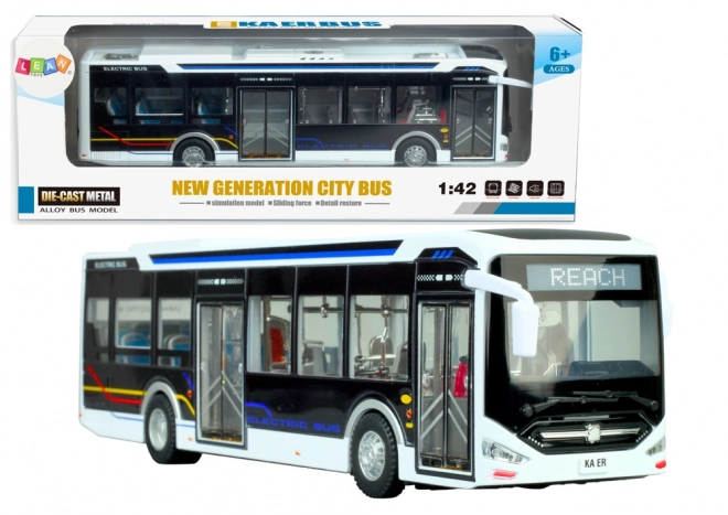 Autobus urbain électrique 1:42 Métallique lumière blanche