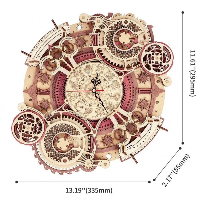 Puzzle Mécanique en Bois 3D RoboTime Horloge avec Calendrier