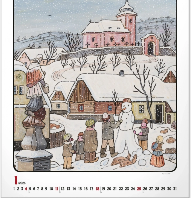 calendrier mural Josef Lada 2026