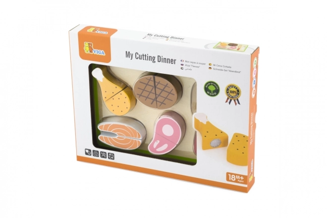 Ensemble en bois pour couper - viande
