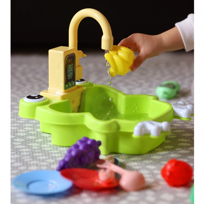Woopie évier en forme de grenouille pour enfants avec batterie et fonction d'eau