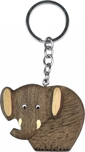 Grand porte-clés en bois Éléphant