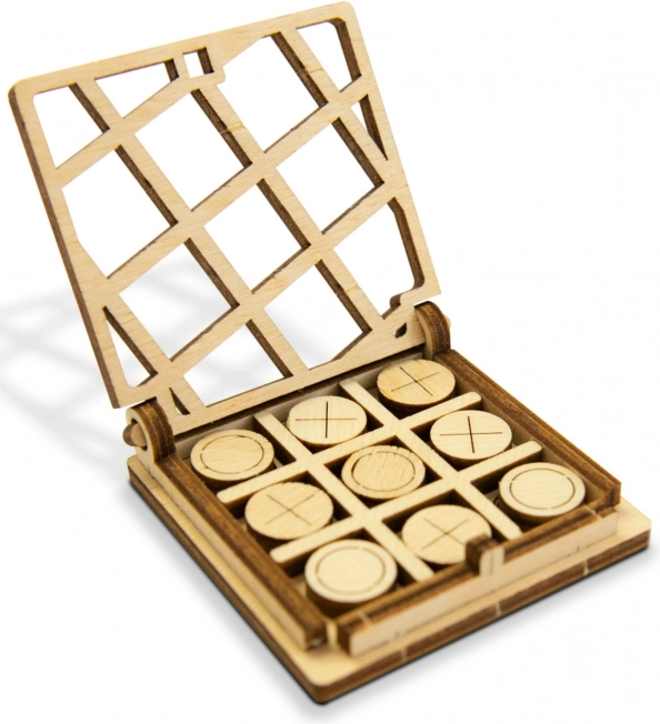 Morpion de poche en bois WOODEN CITY – puzzle 3D