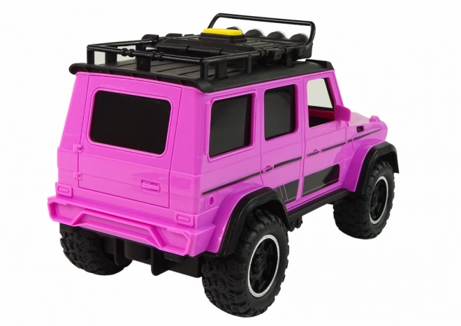 Voiture tout-terrain rose avec propulsion à friction 1:14